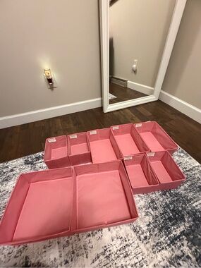 Amazon Pink Fabric Drawer Organizer Set - 10 Piece